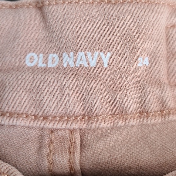 Old Navy Extra High Rise Jeans 24 Curvy Ski-Hi Straight Dusty Pink Smooth - Picture 6 of 12